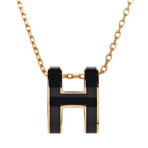 hermes black pop h pendant|Hermes pop h necklace discontinued.